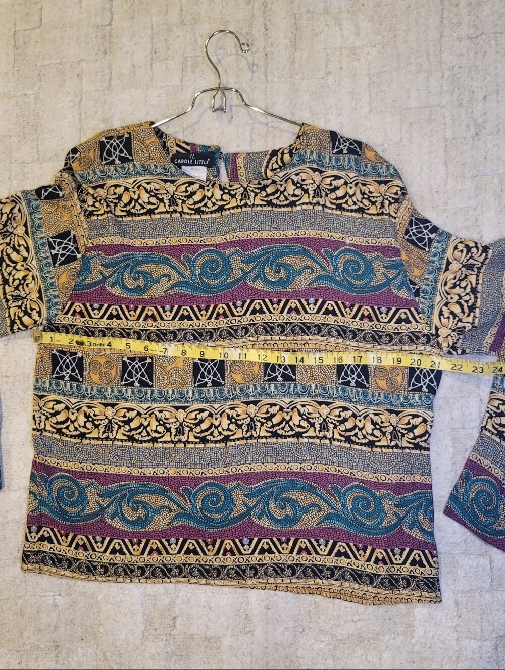 Vintage CAROLE LITTLE Skirt Set Made in USA 100% Rayon Abstract Print Size 8 - Picture 7 of 11